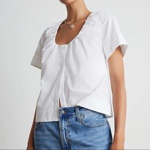 Who What Wear Gathered Scoop-Neck Top